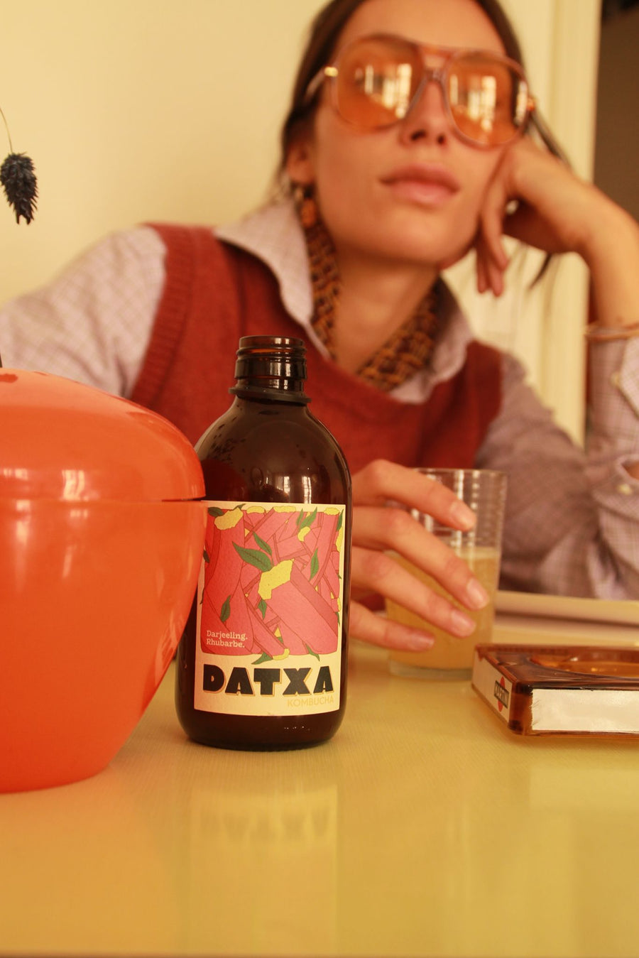 Kombucha Darjeeling Rhubarbe bio - 30cl - Lot de 12 bouteilles